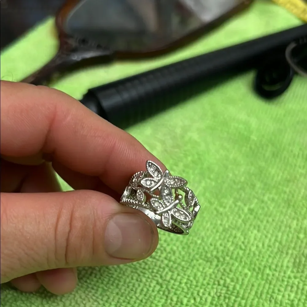 Silver  butterfly Ring with Detailed Design
